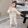 Girls' Suit Casual Sports  Hooded Windbreaker  Wear Children's Sportswear Spring and Autumn Simplicity  Two-Piece Suit