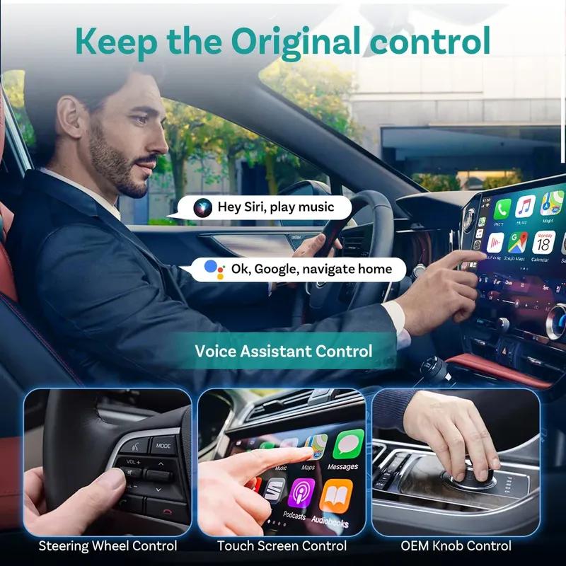 OTTOCAST New Play2Video Pro Wireless Carplay Adapter Android Auto Ai Box Built in Youtube Netflix for Car with Wired Carplay