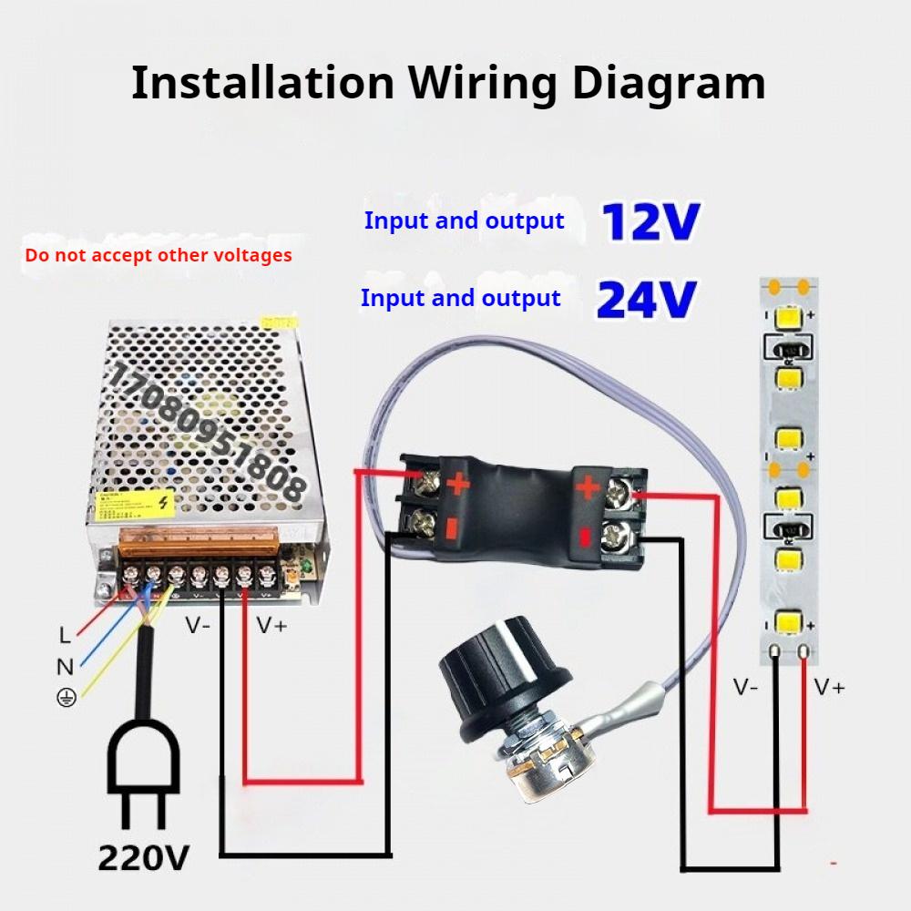 Светодиодный диммер DC12V DC24V Ручка Бесступенчатая регулировка яркости Контроллер для светодиодной ленты Светодиодный модуль управления диммированием