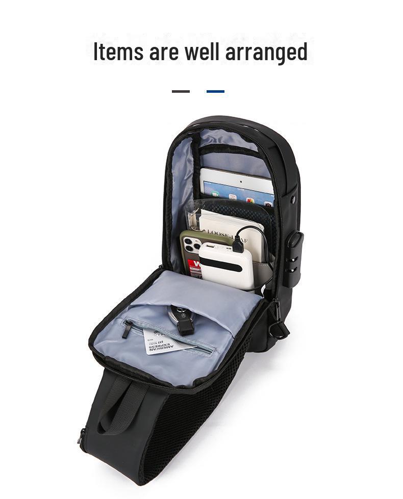 Men’s Anti-Theft Cross-Border Business Messenger Backpack - Large Capacity Shoulder & Chest Bag for Motorcycling.