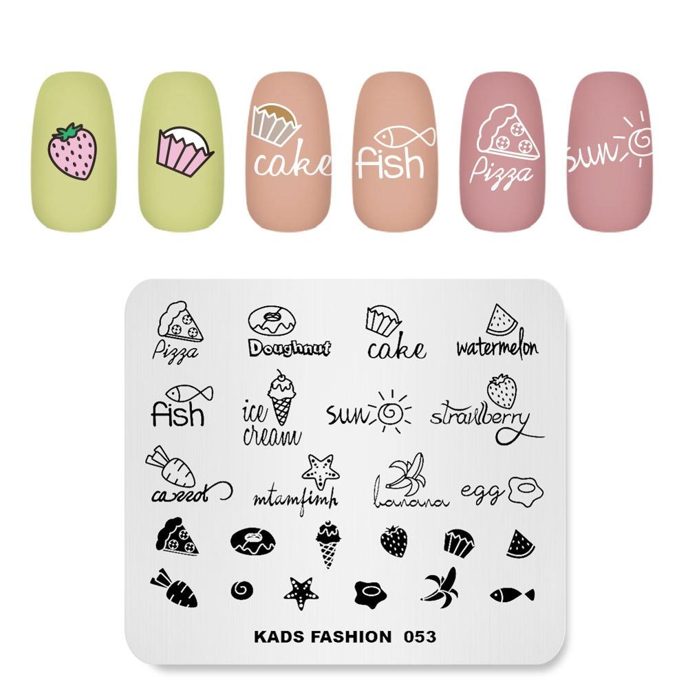 kads Шаблон для дизайна ногтей Fashion 053 Маникюрная пластина для штамповки ногтей Профессиональный трафарет для печати изображений на ногтях