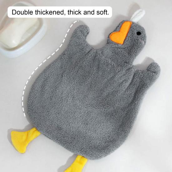 Hand Towel with Hanging Loop Highly Absorbent Quick Drying Wear Resistant Cute Goose Design Kitchen Cloth Dish Towel