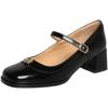 Sheepskin~ French Square Head Retro French Thick Heel Women's Autumn and Winter Skirt 2025 New Shallow Mouth Mary Jane Single Shoes