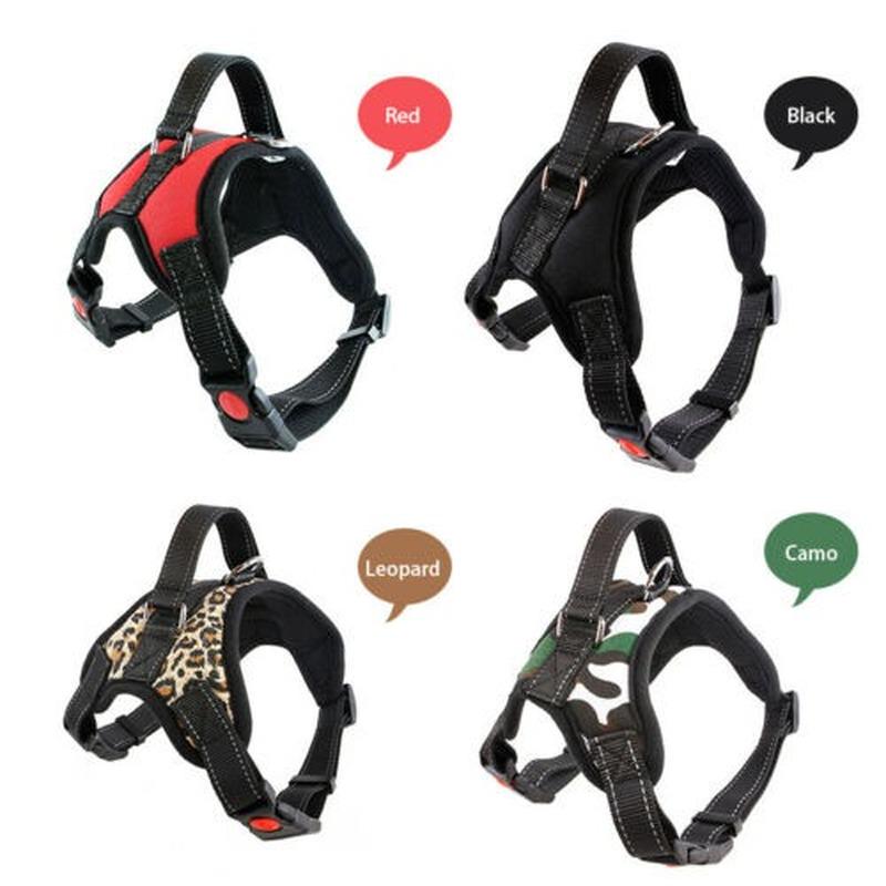 Nylon Dog Harness Collar Adjustable No-Pull Dog Harness Reflective Outdoor Pet Vest for Medium Large Dogs Pet Traction