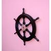 Nautical Handcrafted Wooden Ship Wheel - Home Wall Decor (24 Inches, Black)