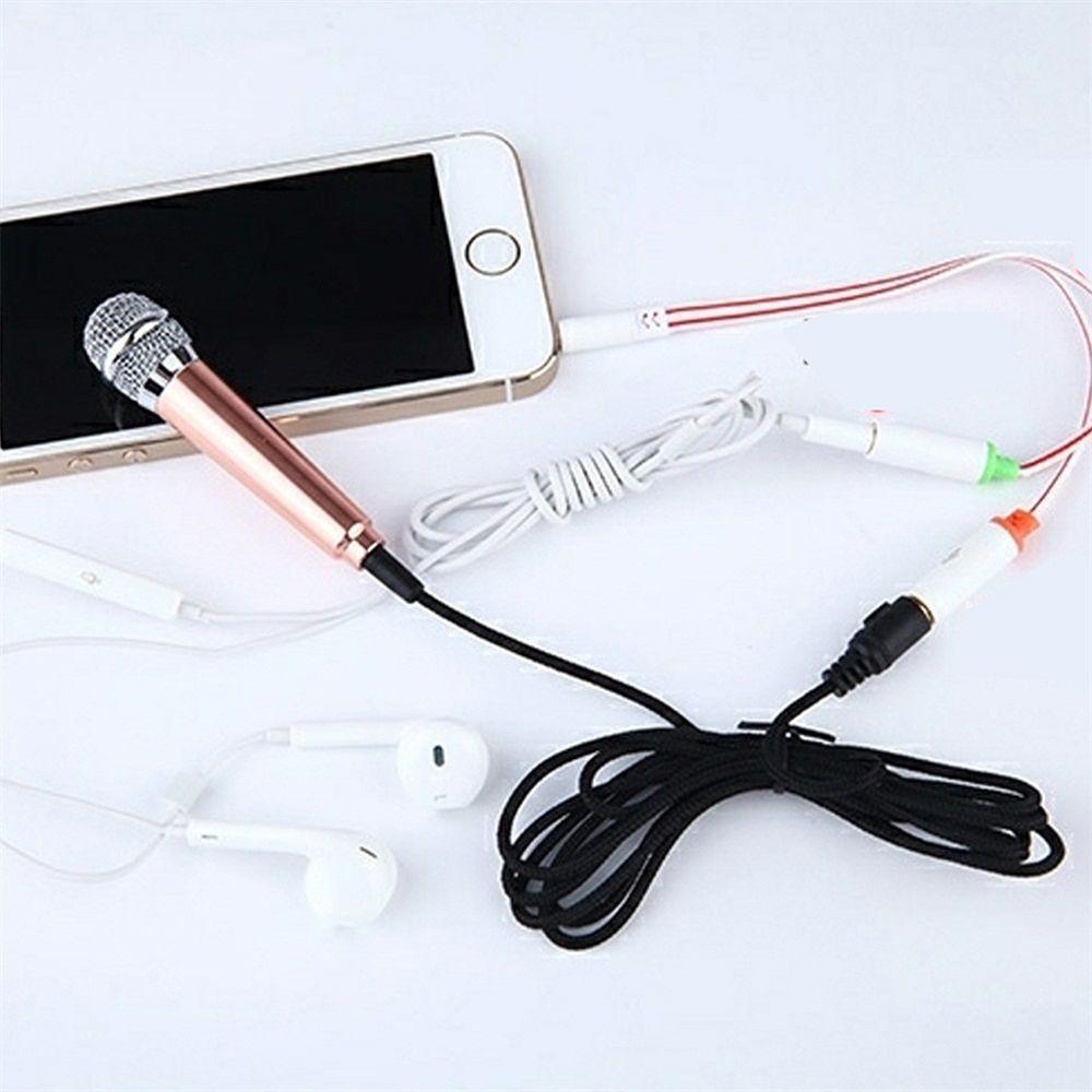 Mobile Audio Mic Mini Microphone Karaoke 3.5mm Wired Condenser