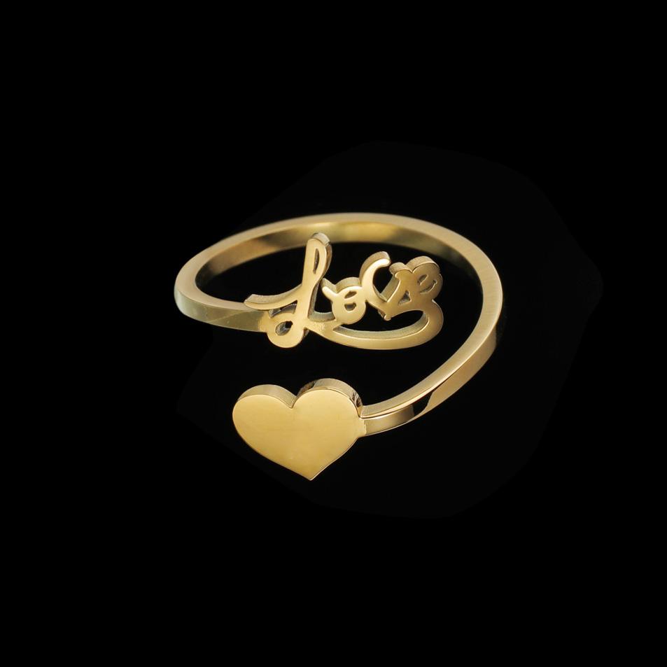 Atoztide Personalized Custom Names Rings for Women Stainless Steel Adjustable Heart Butterfly Letter Wedding Jewelry Gifts