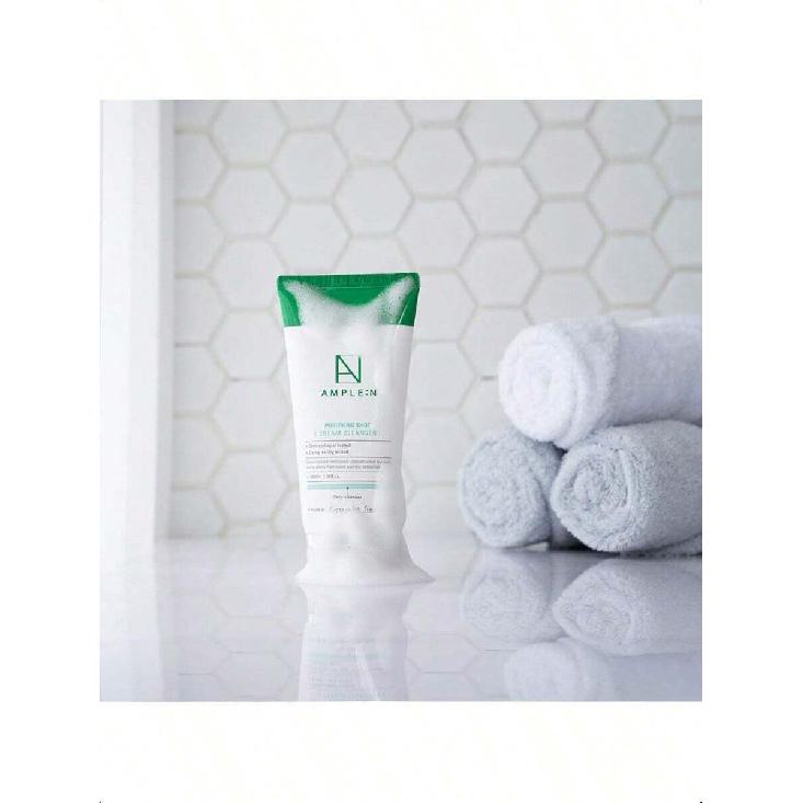 Ample:N Purifying Shot Cream Cleanser 150ml Pore Refining Facial Cleanser Exfoliate & Remove Makeup Residue And Impurities From Pores Texture