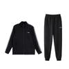 Li Ning Sports Fashion Series Logo Stand Collar Zipper Long Sleeve Jacket Breathable Cuffed Knit Pants Casual Sports Set YWDU467-1+AKLT805-1