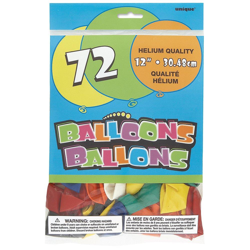 Unique Party Латексные простые воздушные шары (Упаковка из 72 шт.)