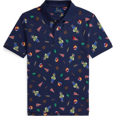 Футболка Polo Ss24 Полный принт Принт с животными Прямой крой Короткий рукав Детские топы Синий CWPOKNIY8021217-999