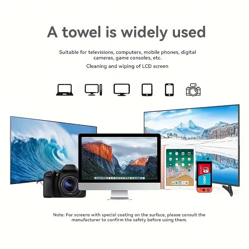 Салфетки для очистки экранов цифровой техники - Не оставляющие разводов подушечки для чистки стекла для ТВ, мониторов, ноутбуков, мебели в гостиной и спальне