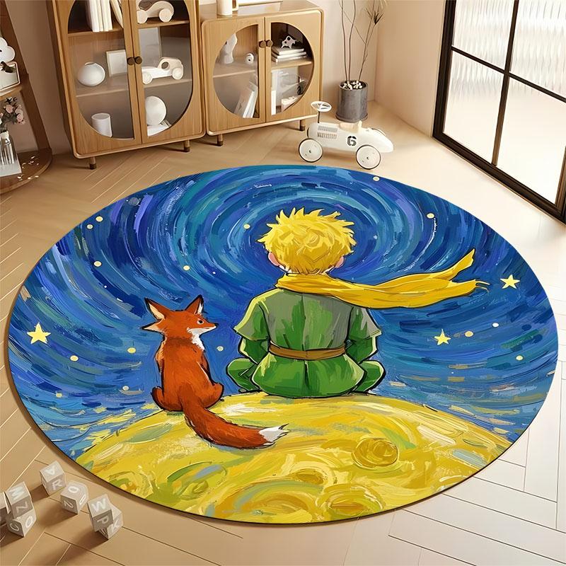 Charming Starry Night Circle Carpet for Cozy Spaces round carpet for home sofa bedroom, gift