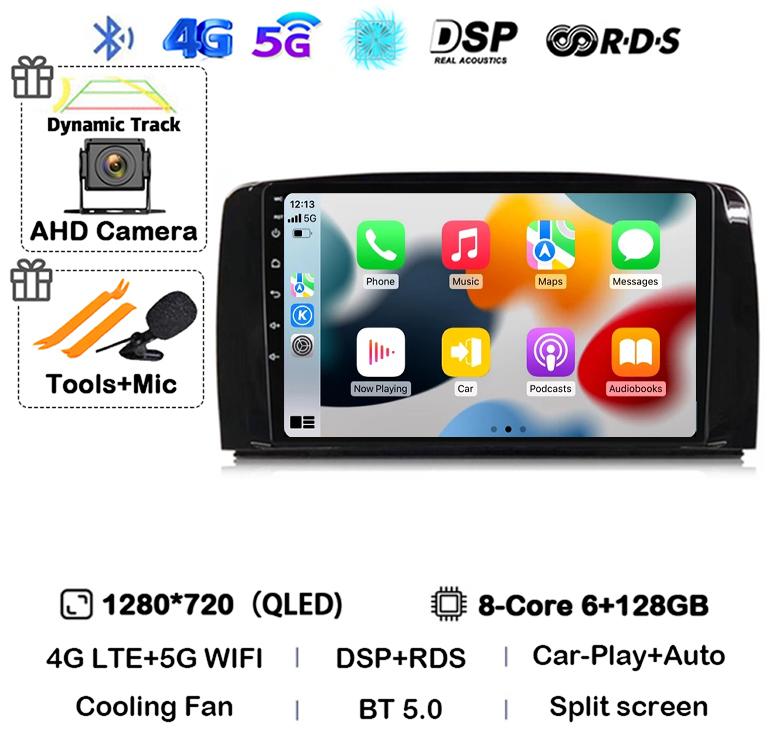 Android 14 Carplay для Mercedes Benz R-Class R Class W251 R280 R300 R320 2005-2017 Автомобильный Радио Мультимедиа Видео Плеер GPS Стерео