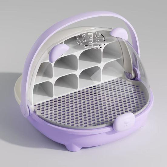 Ящик для разведения шелкопряда Прозрачный ящик для выращивания шелкопряда Клетка для обитания с ручкой Капсула для разведения мелких животных Контейнер для вылупления