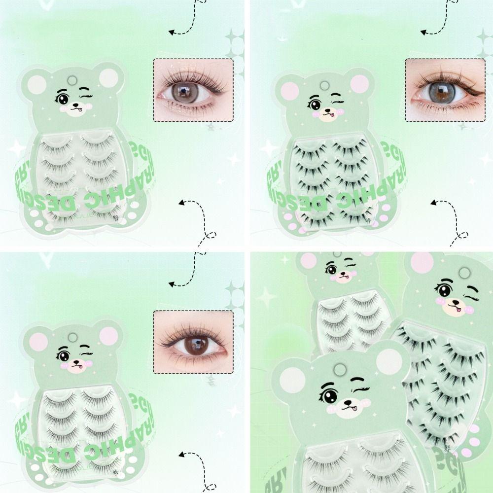 Curled False Eyelashes Soft Manga Lashes Makeup Tool Full Strip Lashes Women