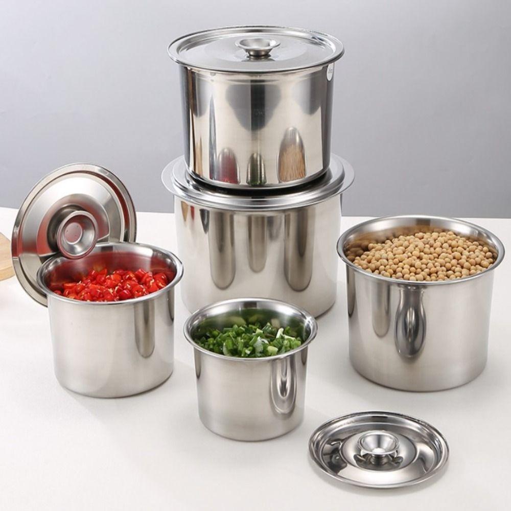 With Lid Seasoning Pot Portable Seasoning Tank Large Capacity Stainless Steel Flavor Cup