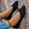 New Women Flats Pointed Toe Shoes Office Boat Solid Color Knitted Slip On Loafers Casual Ballet Sneakers Women Zapatos De Mujer
