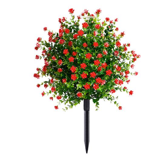 Искусственные топиарные шарообразные деревья, устойчивые к ультрафиолетовому излучению, искусственные растения с цветами, искусственные зеленые кустарники с шипами для украшения крыльца в помещении