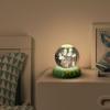 Yousheng Flower Ночник с искусственным хрустальным шаром 3D Роза Тюльпан Гвоздика Колокольчик Кот Стеклянный шар Лампа с подставкой Питание от USB Светящаяся сфера