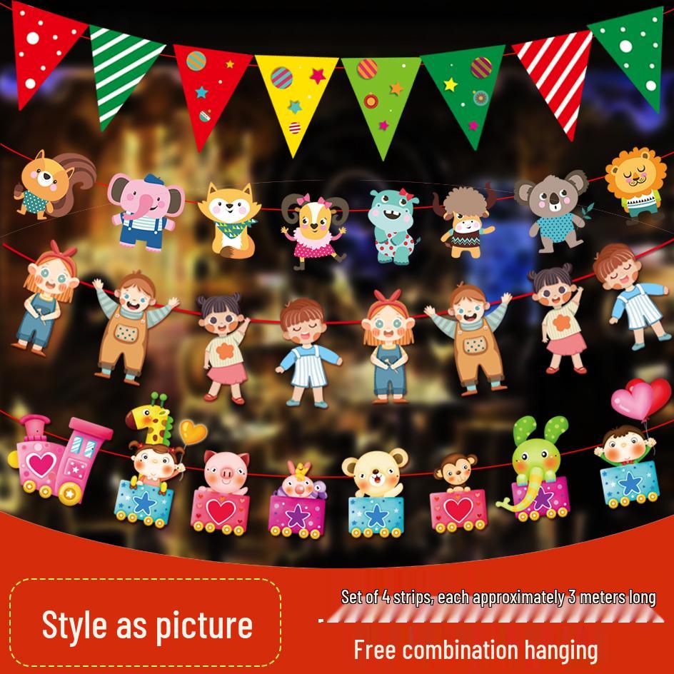 Creative Back-to-School Cartoon Banner Decoration for Classrooms and Kindergartens