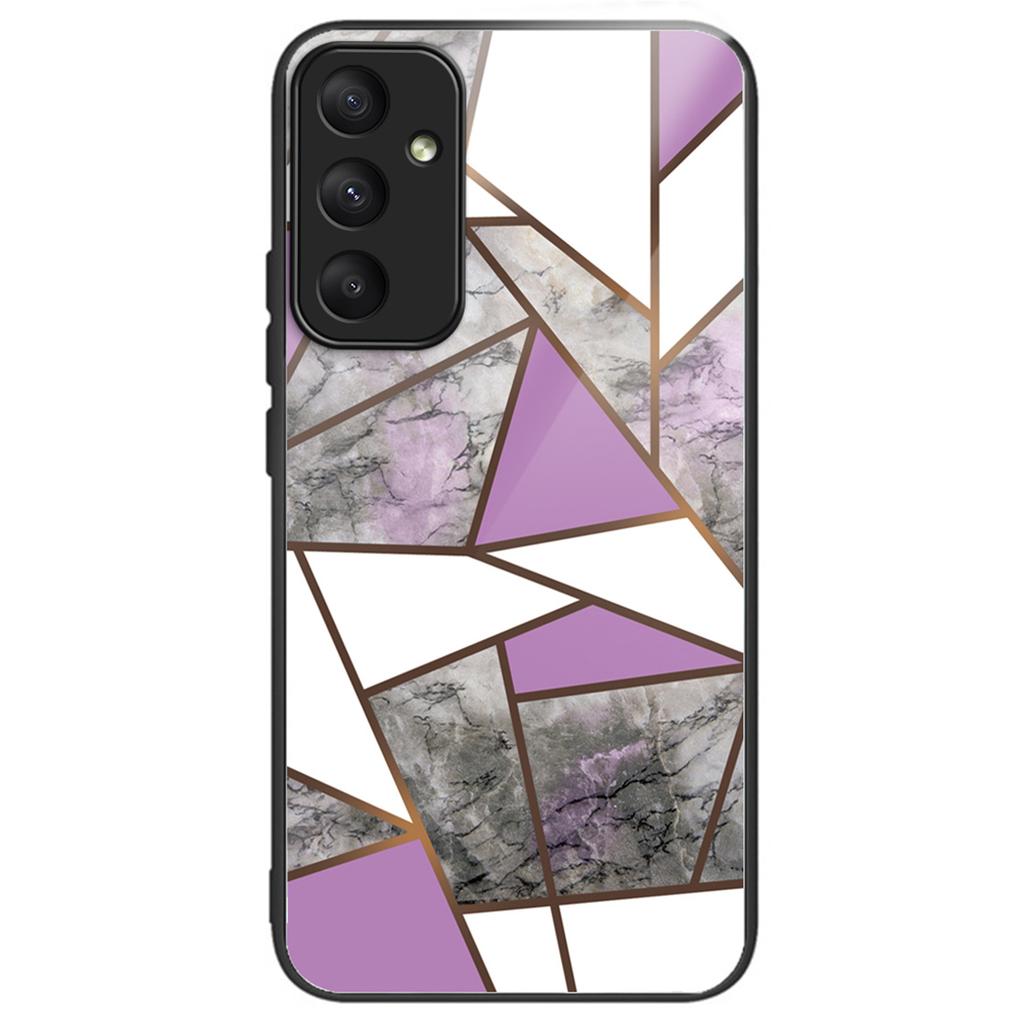 For Samsung Galaxy A35 5G Tempered Glass Back Phone Case Marble Pattern Printing