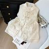 6611 Embroidered Vest Vest Women's Summer High-end Organza Stand-up Collar Buckle Vest Outside