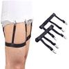 1 Pair  Men Shirt Stays Belt with Non-slip Locking Clips Keep Shirt Tucked Leg Thigh Suspender Garters Strap