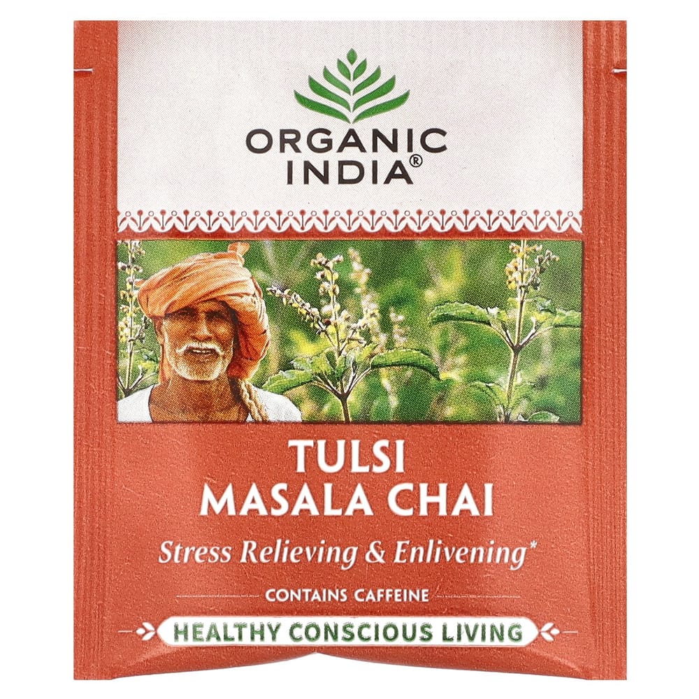 Органический чай India Tulsi Masala Chai, 18 чайных пакетиков, 37,8 г (1,33 унции)