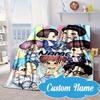 Custom Name K-pop BTS Artwork Characters Blanket bed sofa Blanket Flannel Blanket for Camping, Hiking, Picnic Essentials,gift for Fan family