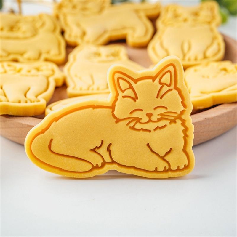 Элегантные Японские Кошки Формочки для Печенья Милые Кошки Вырубка для Печенья Штамп в Форме Кошек для Домашних Лакомств и Десертов