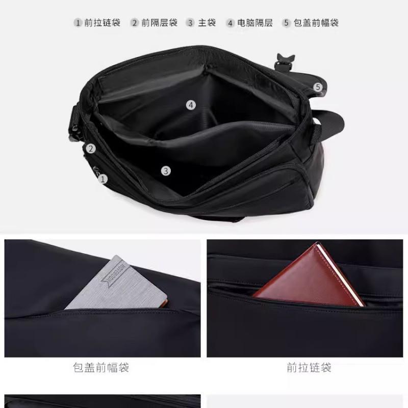 Handheld Men's Large Capacity Nylon Shoulder Crossbody Bag New Waterproof 15.6-inch