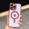 Роскошные Прозрачные Гальванизированные Чехлы Для iPhone 17 Air 16 16E 15 Plus 14 13 Pro Max Magsafe Беспроводная Зарядка Защита Объектива Камеры