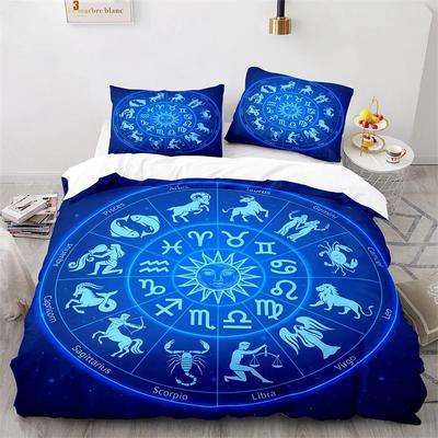 Пододеяльник «Солнце и Луна» King Microfiber Astrology Постельное белье Двенадцать созвездий Зодиака Одеяло Покрывало для детей Мальчиков Девочек