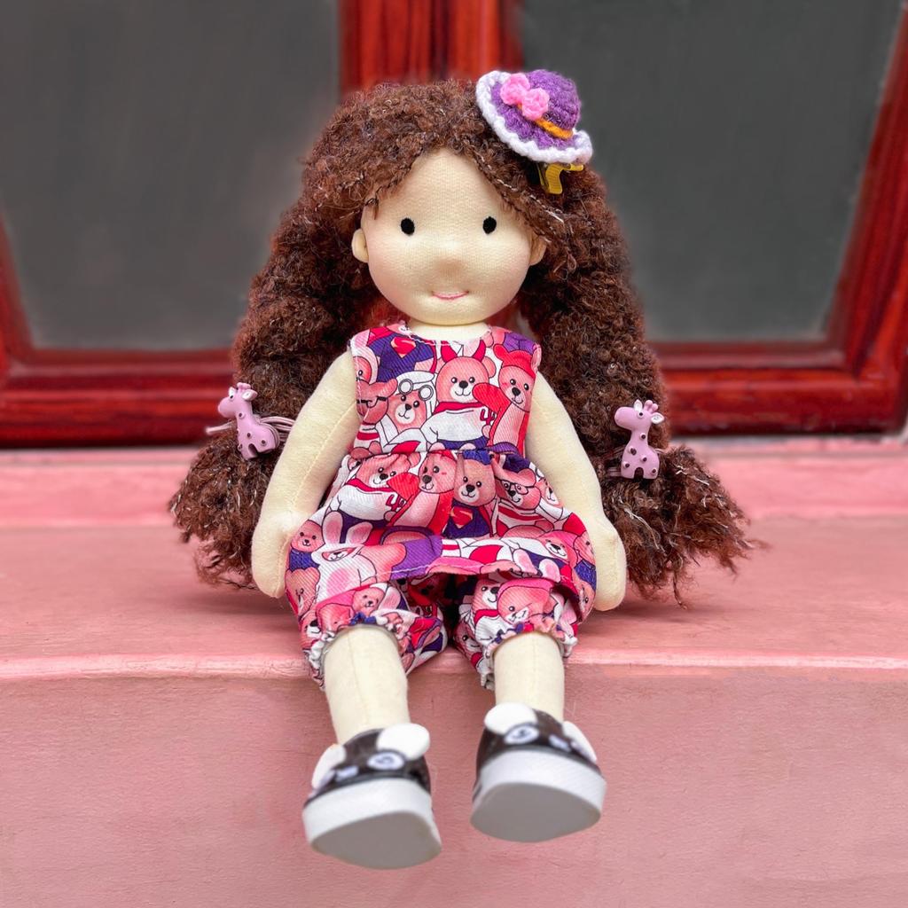 BlissfulPixie Waldorf Doll - Alice, Handmade, 30cm, Soft, Cute Plush Toy for Girls, Perfect for Kids
