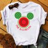 2023 New Women T-Shirt Watermelon One In A Melon Cartoon Printed Top Female T Shirts Harajuku Streetwear O-Neck Short Clothes