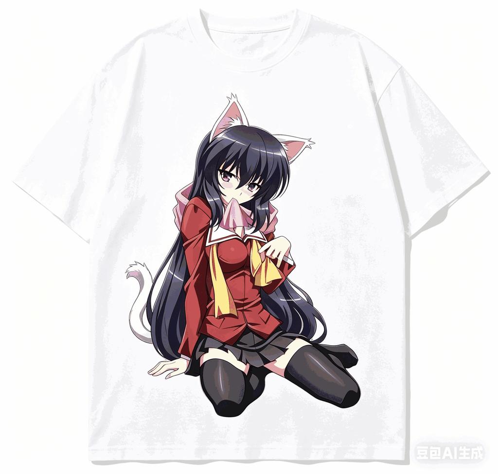 Omamori Himari Cotton T-shirt New Model shirt personality Clothes Year round clothing Short Str