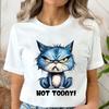 Забавные футболки с принтом саркастичного антисоциального настроя для женщин, футболки со злым котом, футболки для интровертов «Не сегодня», женские футболки
