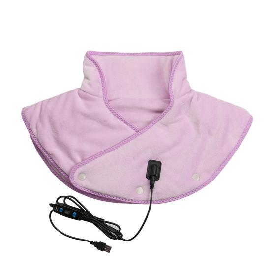 Shoulder Heating Pad for Neck Back Electric Heating Pad Rechargeable Double-Sided Plush Cordless Heated Wrap
