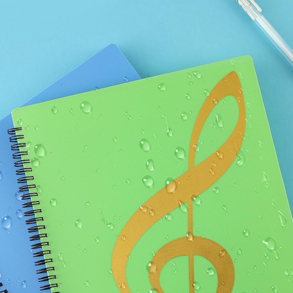 A4 File Folder Waterproof Spiral-bound Sheet Music Binder 10 X 13 Inches 20 Sleeves Double Sided for Violinist Pianists