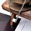 Geometric Pendant Necklace for Men Silver Cube Pendant Chain Necklace Hypoallergenic Jewelry for Daily Wear