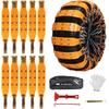 Qoosea Snow Cha Tire Cha For Car, Trucks, SUV Universal Emergency Snow Tire Cha, Adjustable Anti-Slip Tire Cables & Universal Fit (12 Pcs Orange