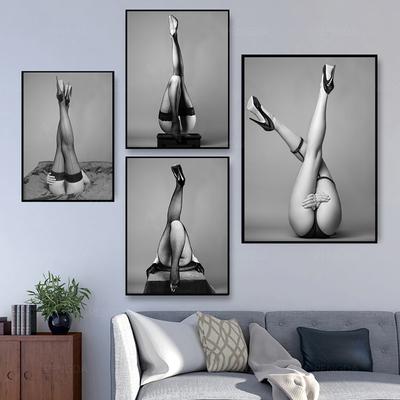Модный обнаженный женский художественный принт сексуальный и сексуальный женский плакат черно-белый