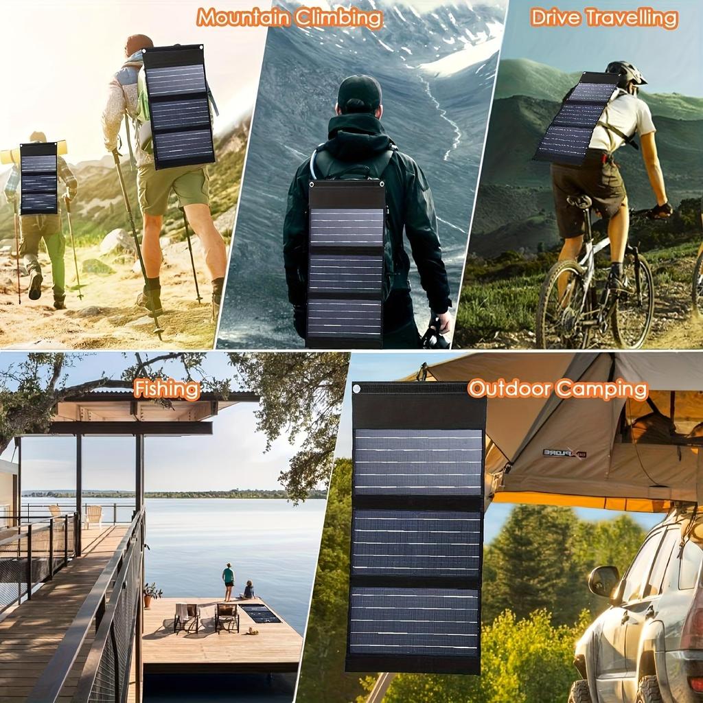 Portable Solar Panels, Foldable Solar Panel Battery Chargers, iPhones, iPads, Laptops, TYPE-C, USB Ports