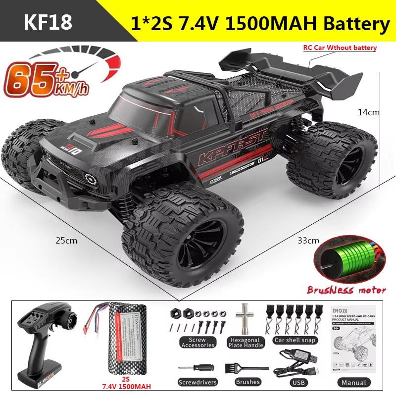 2024 Новый KF18 1:14 4WD RC автомобиль внедорожный гоночный высокоскоростной бесщеточный двигатель 2.4G дистанционное управление автомобили грузовик 75 км/ч грузовик со светодиодной подсветкой игрушка детский подарок