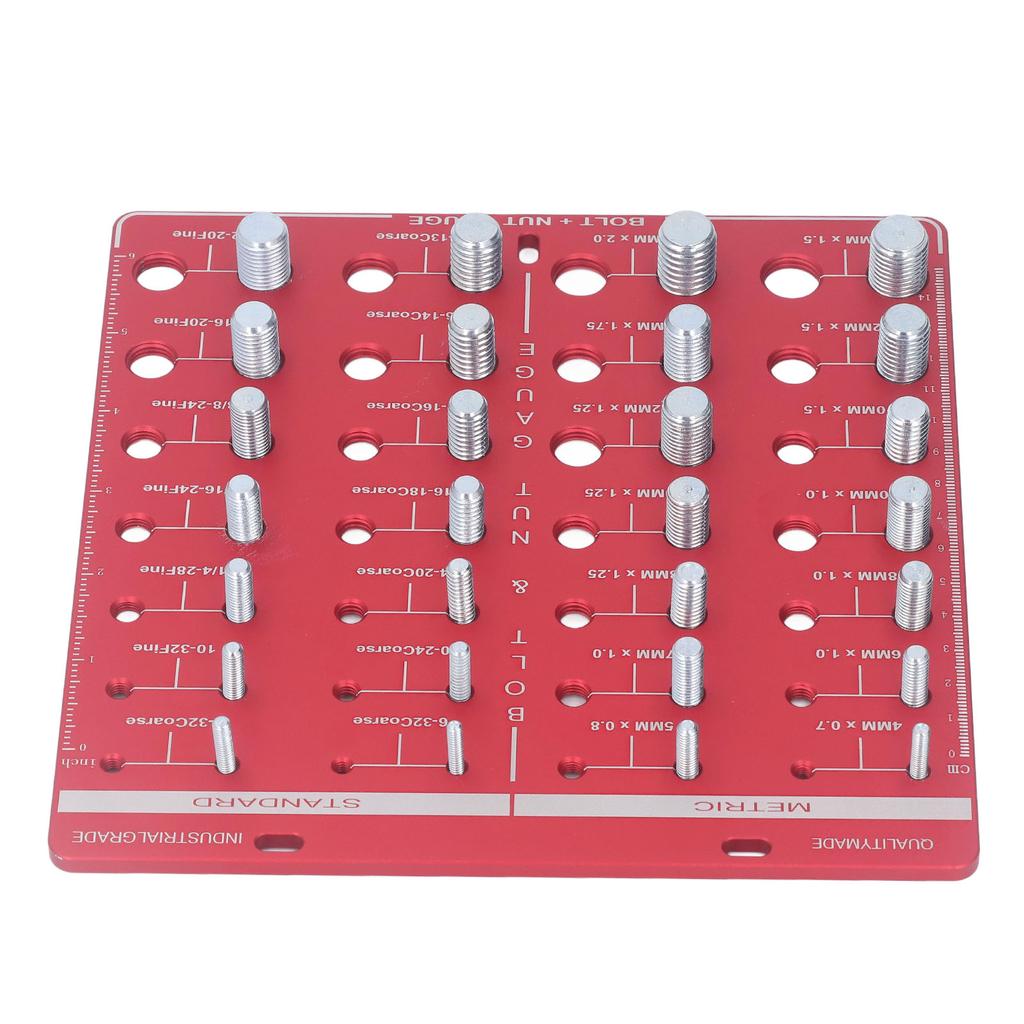 Калибр для проверки резьбы гаек и болтов 7,9x7,9 дюйма Идентификатор Алюминиевый сплав Простое управление Точный измерительный инструмент для гаража