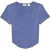 Levis Solid Color U-Neck Pullover Short Sleeve T-Shirt Women Tops Purple 0019V-0000