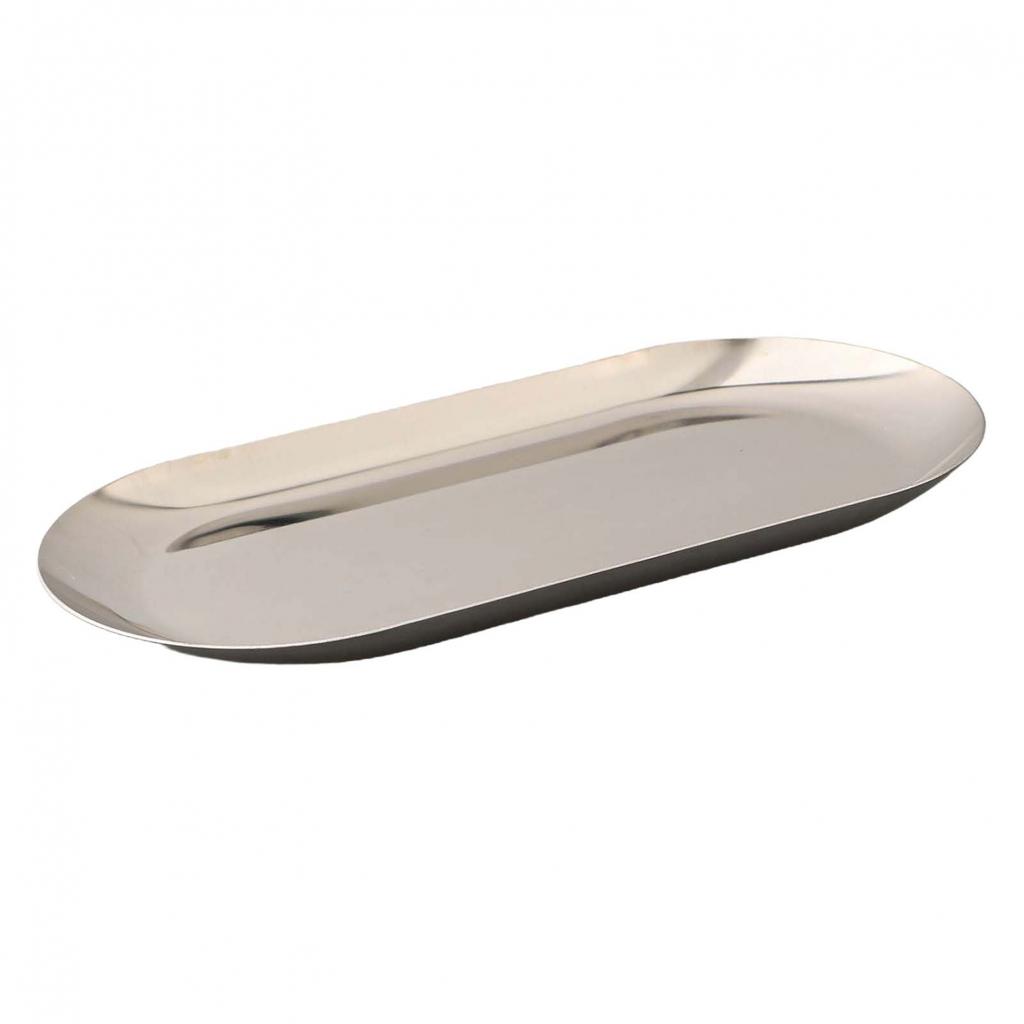 Practical Oval Stainless Steel Tray Perfect for Serving Snacks or Drinks