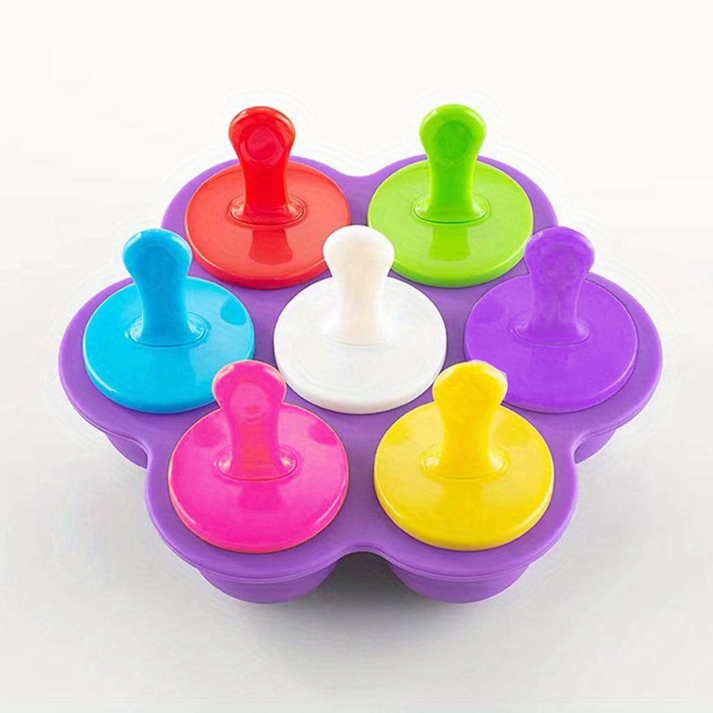 Форма для эскимо с 7 отверстиями, силиконовая форма для кубиков льда с крышкой для домашнего DIY