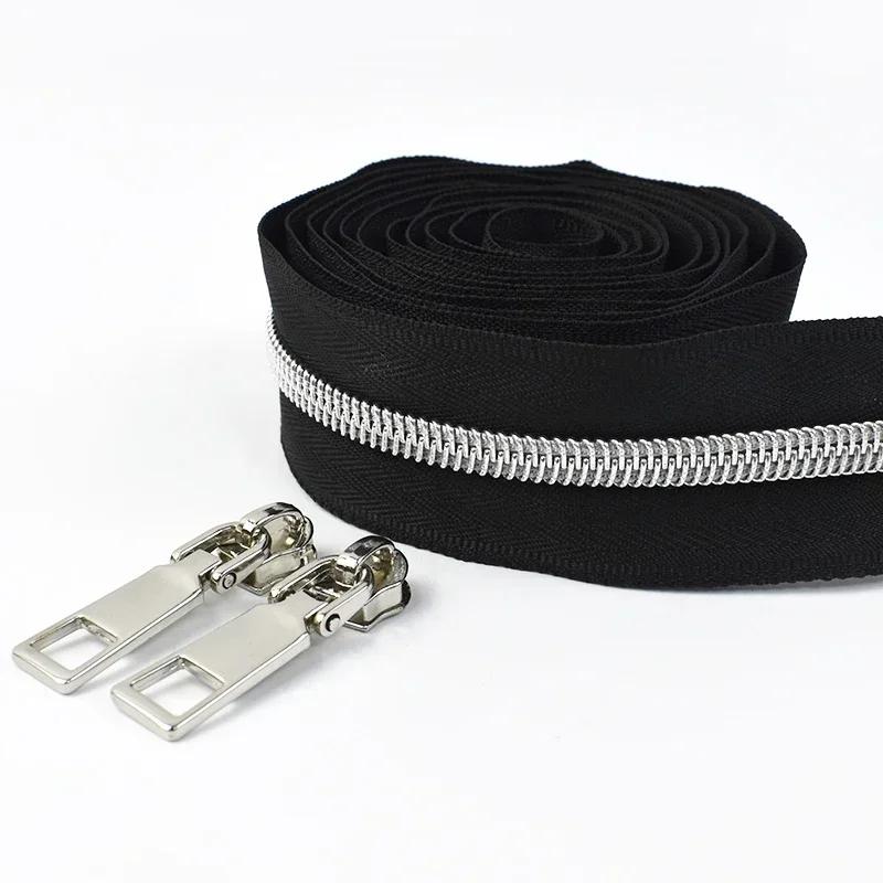 Meetee 2-10M 5# Металлические/Нейлоновые/Смоляные Молнии На Метр + Совпадающие Бегунки для Сумок, Одежды, Легкого Ремонта, Швейные Аксессуары